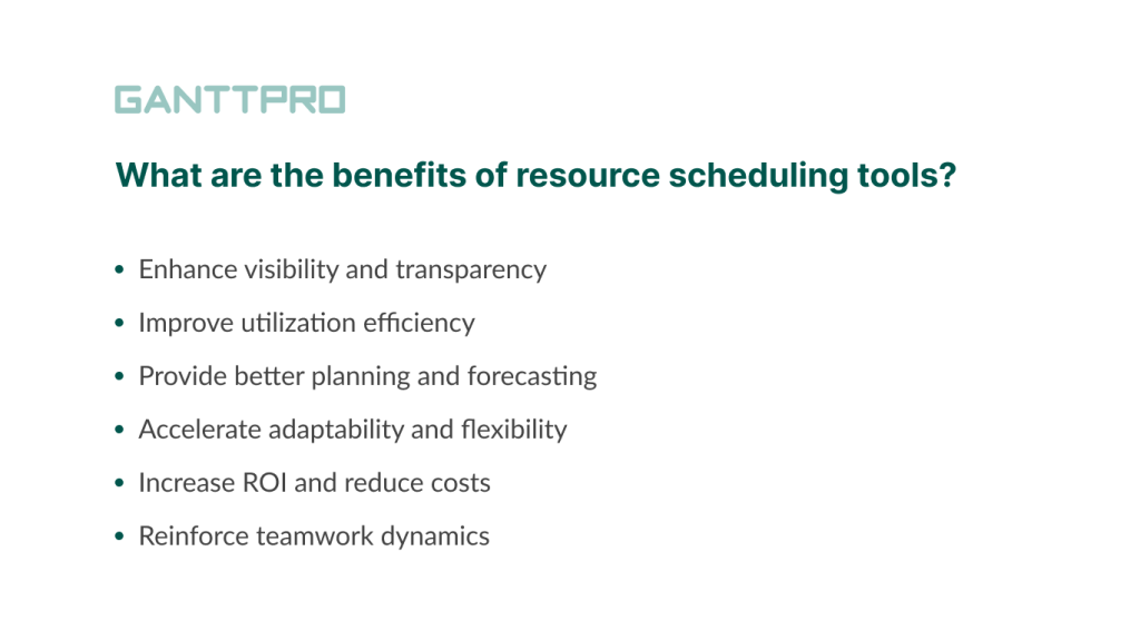 Resource scheduling tools benefits