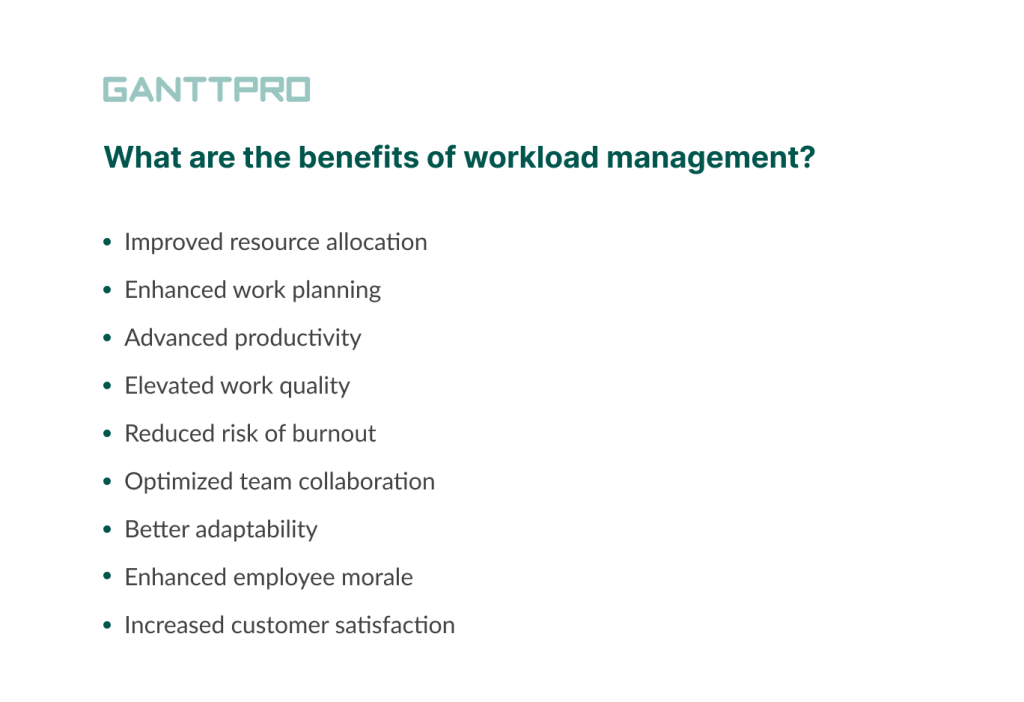 Workload management benefits