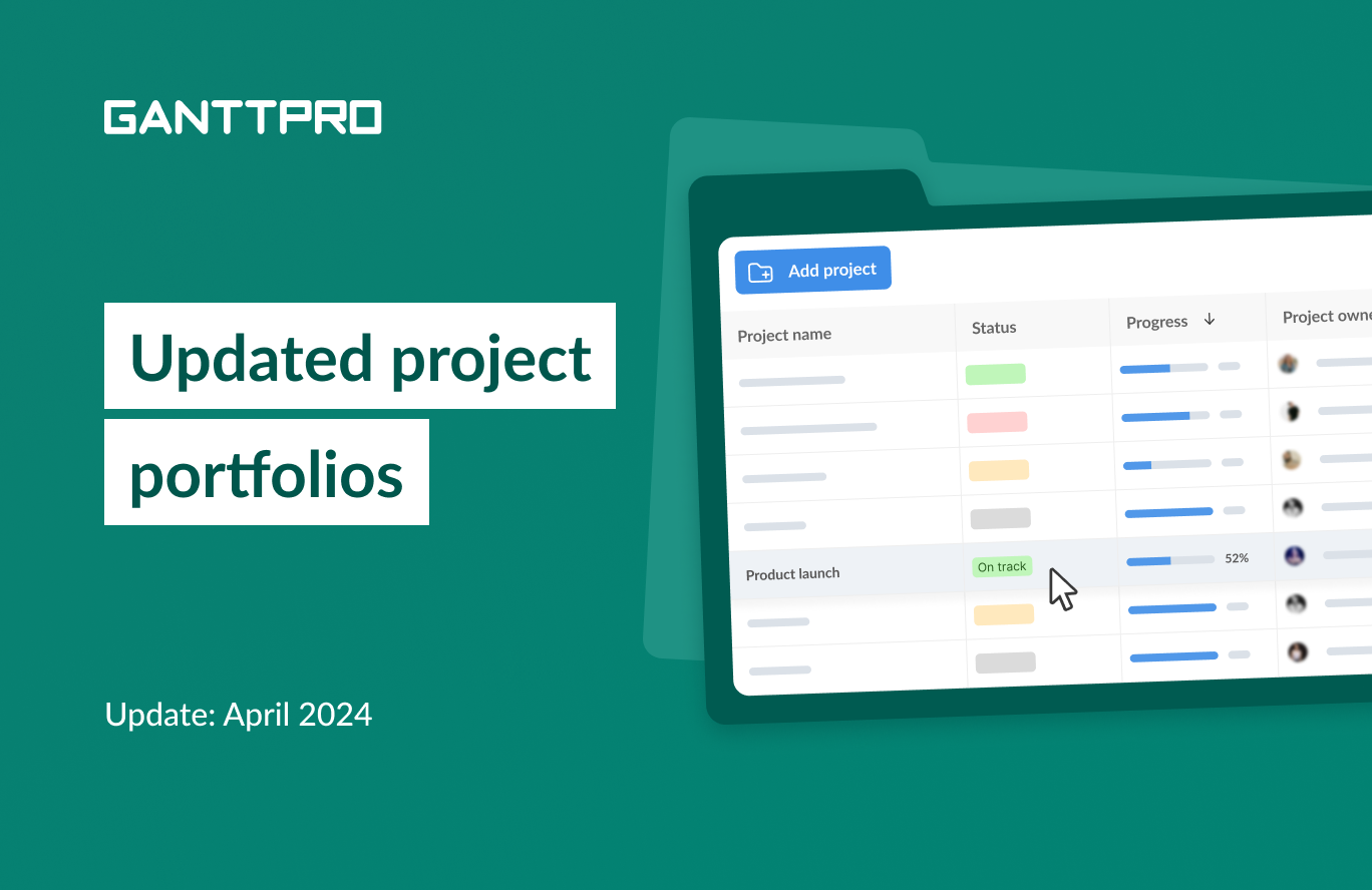 GanttPRO release updated project portfolios