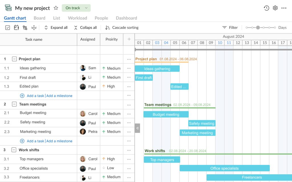 How to make a Gantt chart in GanttPRO: adding resources