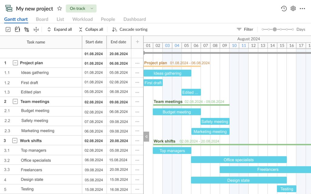 How to make a Gantt chart in GanttPRO: creating subtasks