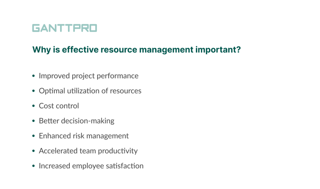 The importance of effective resource management