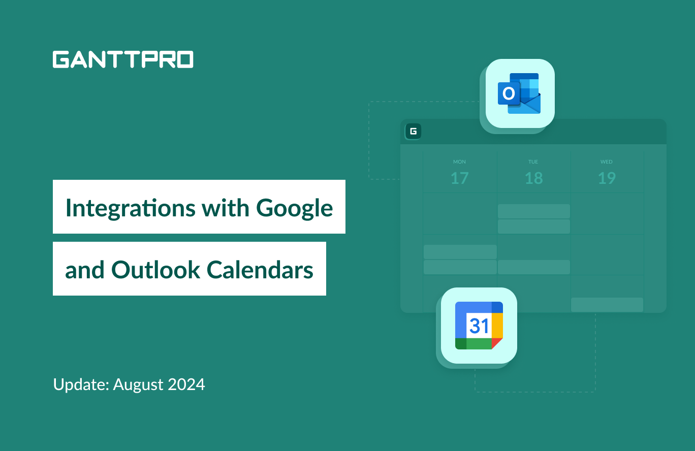 GanttPRO release: Google and Outlook calendars integrations