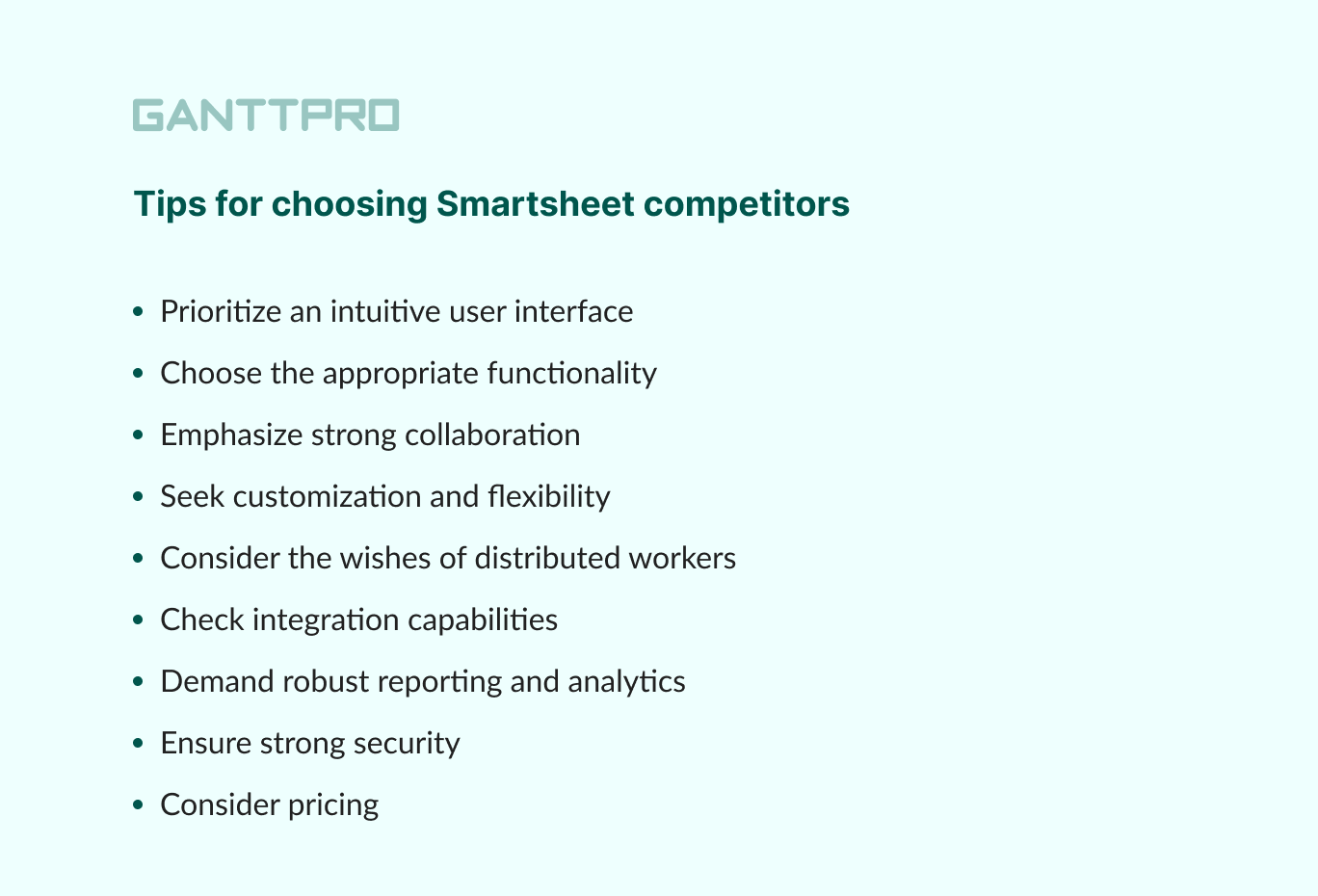 Overview of Top 10 Smartsheet Competitors