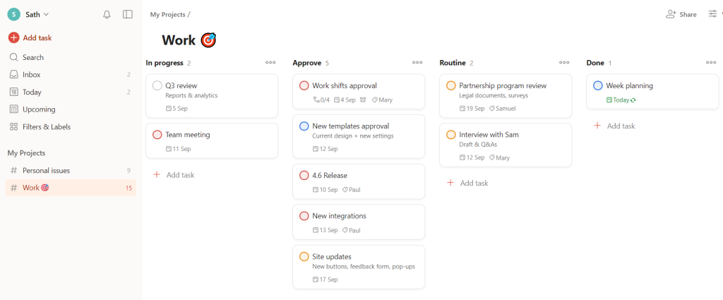 Smartsheet competitors: Todoist