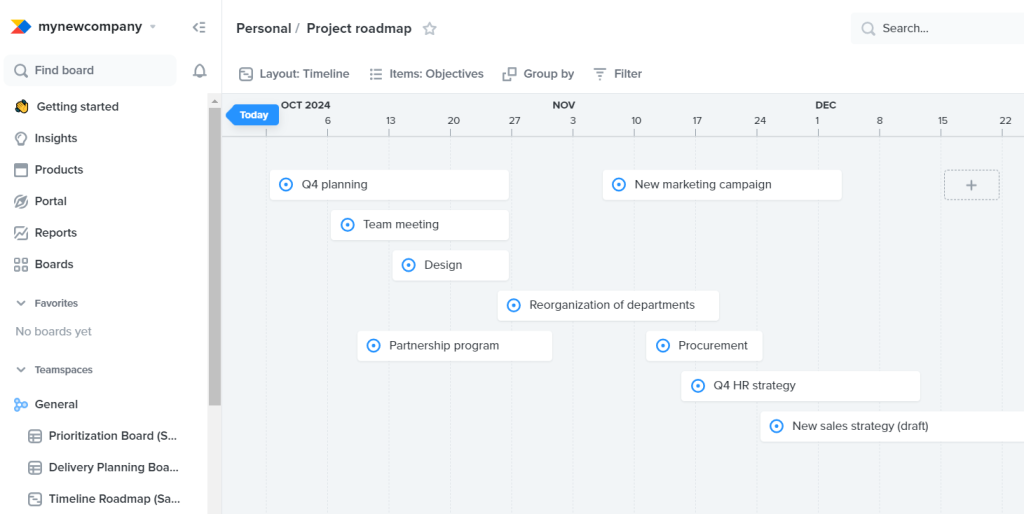 Leading project roadmap tools: Productboard