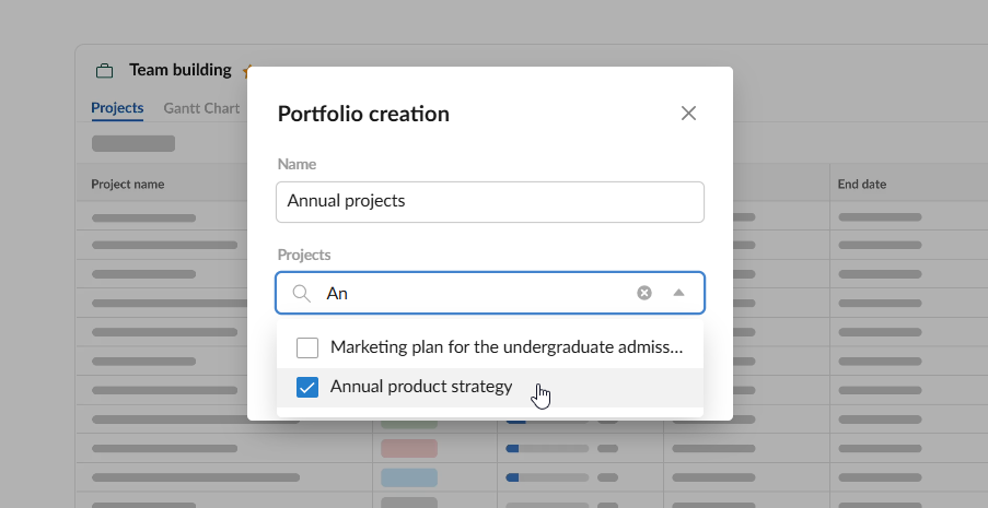 How to set up your project in GanttPRO: creating a project portfolio