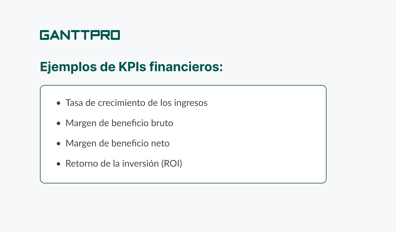 ejemplo kpis financieros