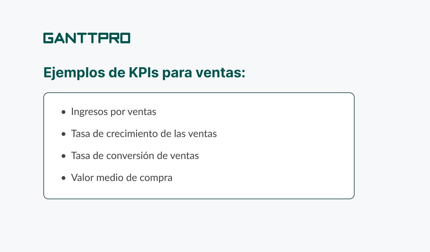 ejemplos de un kpi para ventas