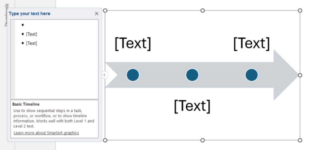 How to create a project timeline in PowerPoint with SmartArt: selecting a SmartArt layout