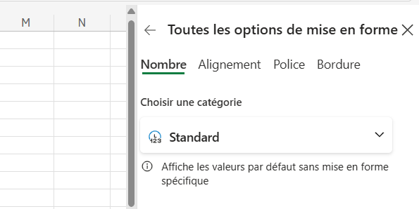 Comment faire un diagramme de gantt sur excel : modifier le format du jour de début