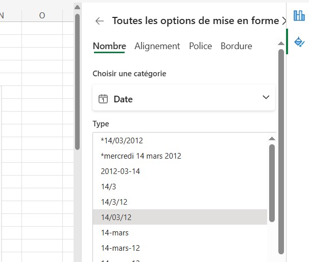 Comment faire un diagramme de Gantt sur Excel : définir le format de date
