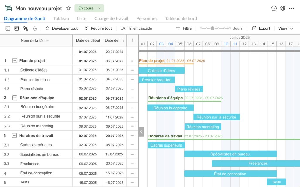 Comment créer un diagramme de Gantt dans GanttPRO : création de sous-tâches