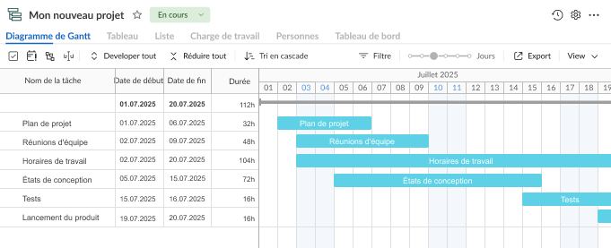 Comment créer un diagramme de Gantt dans GanttPRO : création des tâches