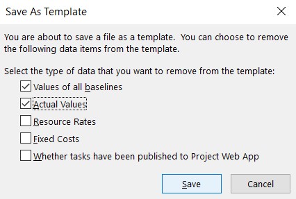 Sélection des données pour le modèle de diagramme de Gantt MS Project