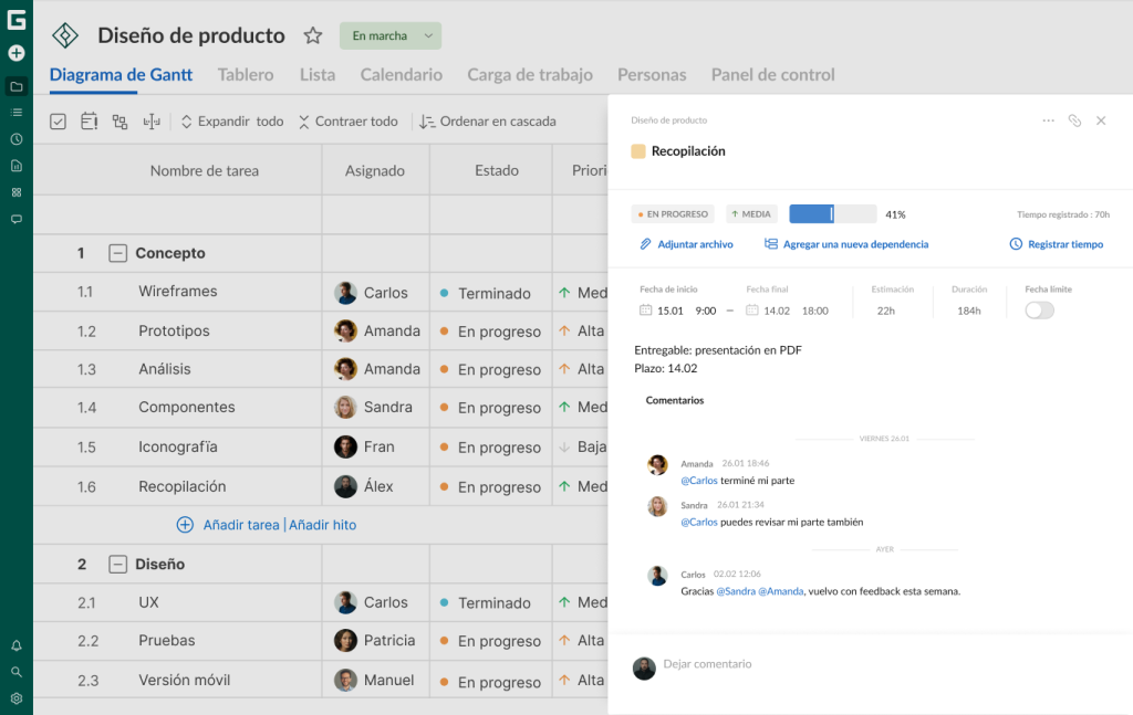 GanttPRO para gestion de limitaciones de proyecto 4