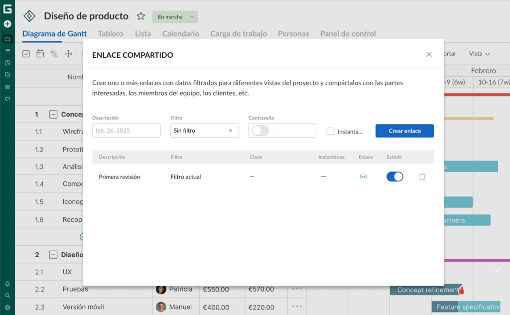 GanttPRO para gestion de limitaciones de proyecto 5