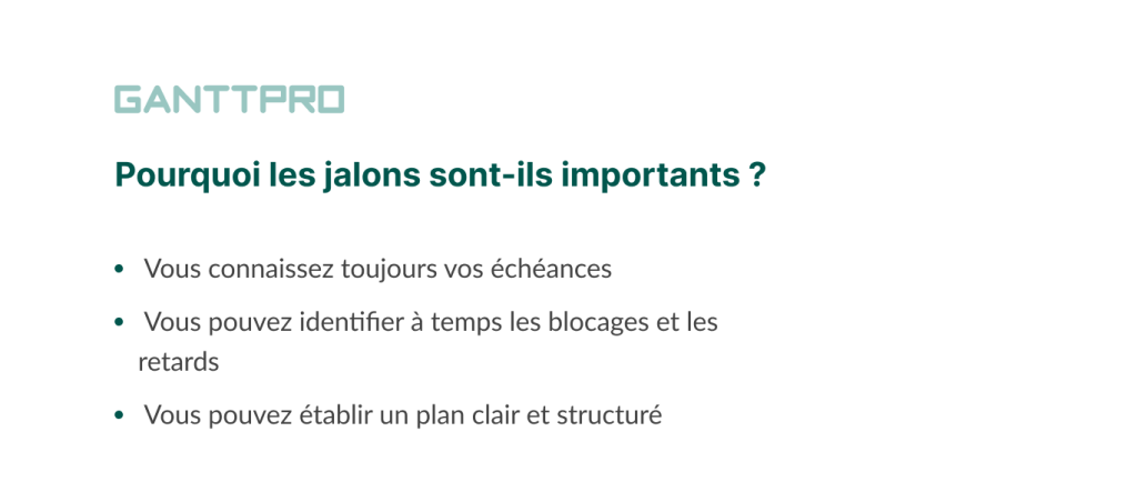 Pourquoi les jalons sont-ils importants ?