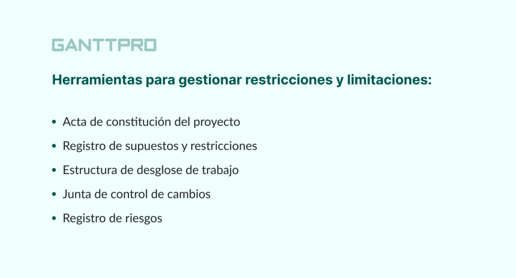 manejo de limitaciones de un proyecto
