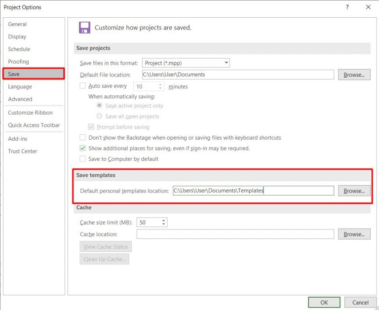 Enregistrer un modèle de diagramme de Gantt dans Microsoft Project