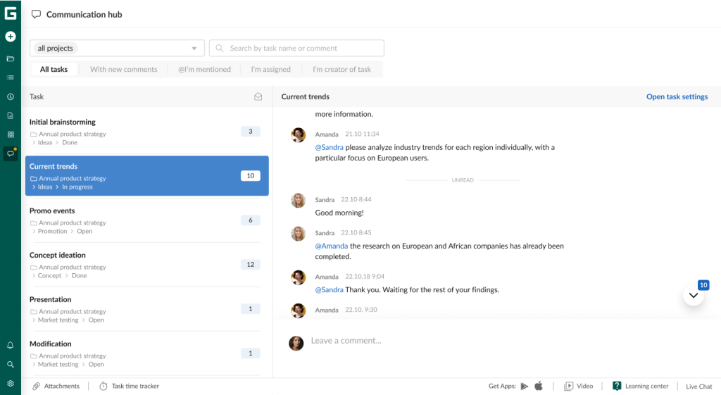 How to organize your team’s workflow in GanttPRO: collaborate with a team using the Communication hub