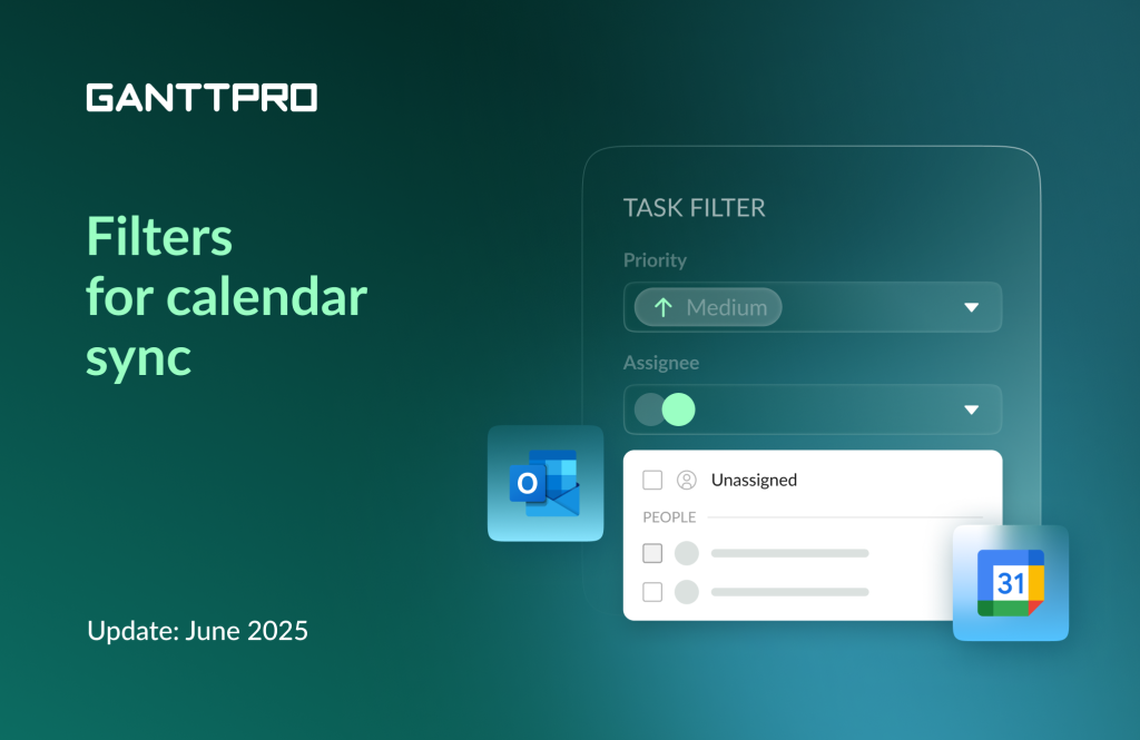 GanttPRO release: filters for calendar sync