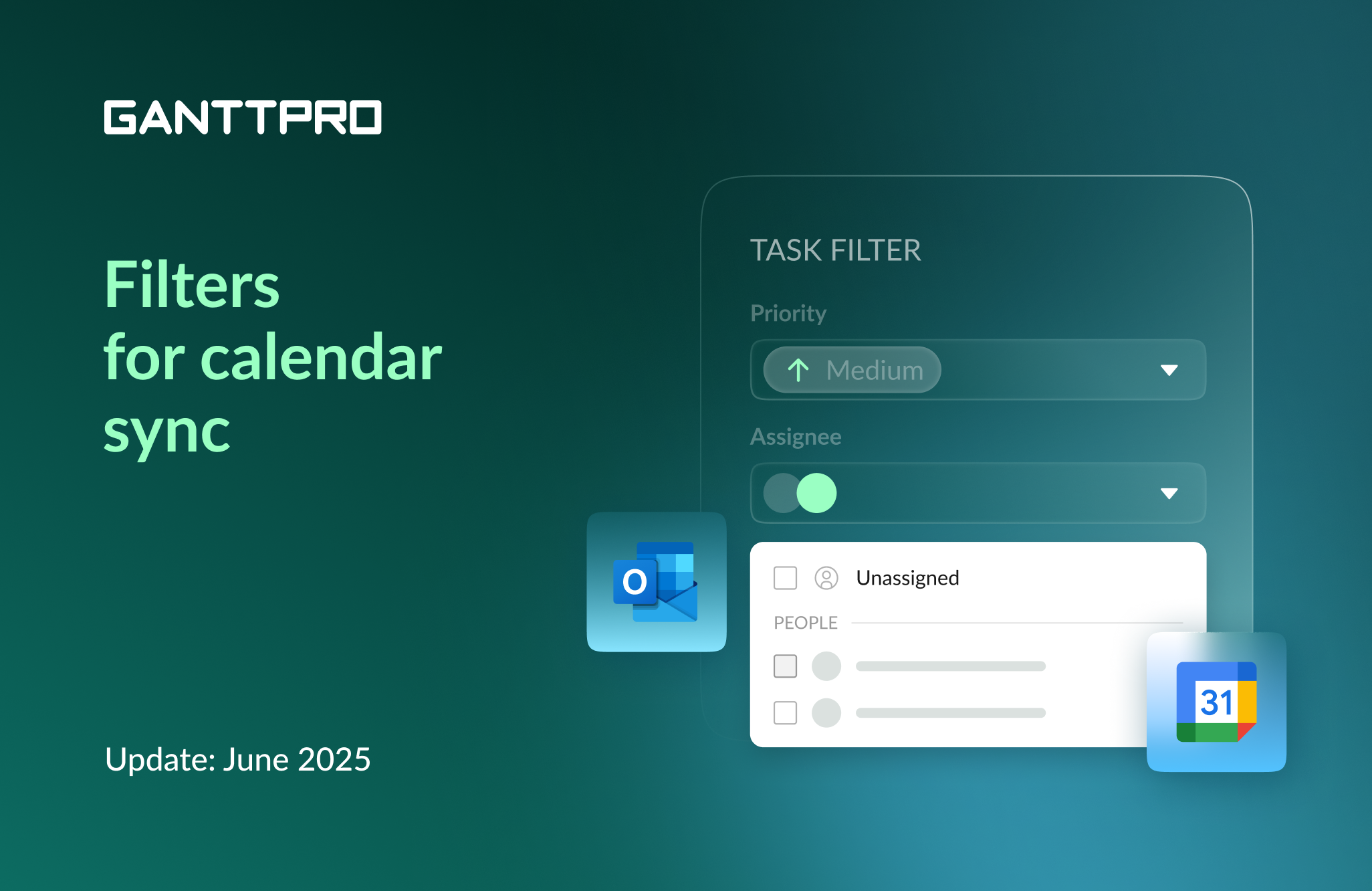 GanttPRO release: filters for calendar sync