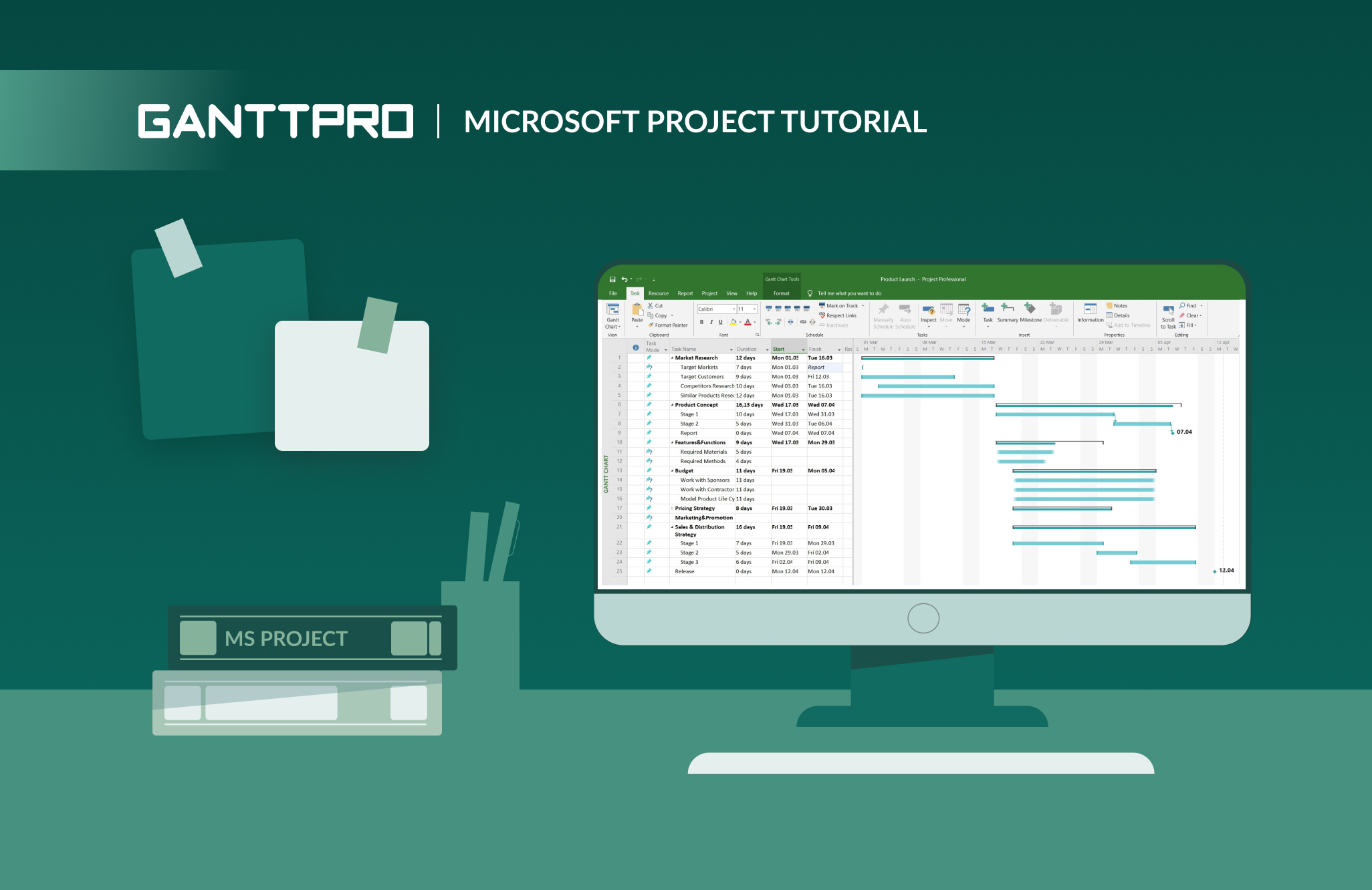 Microsoft MS Project tutorial for beginners