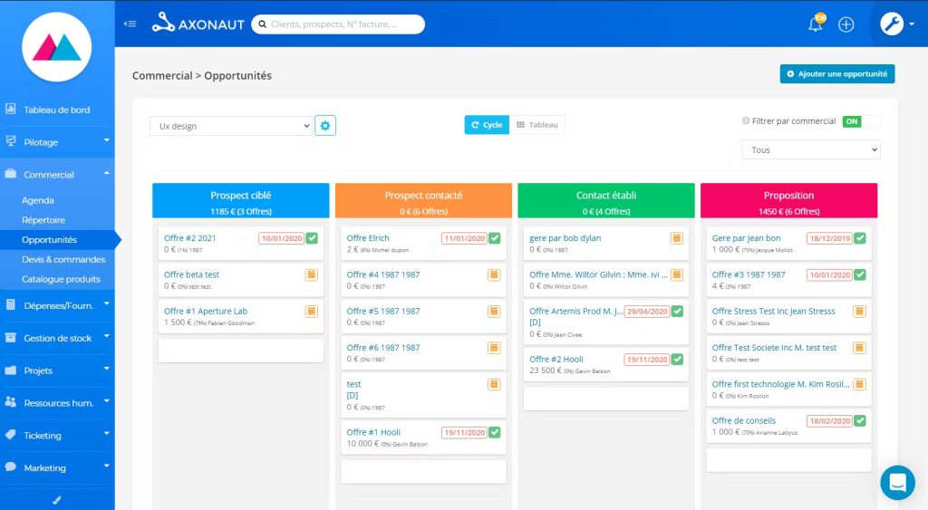 Logiciel de gestion des tâches: axonaut