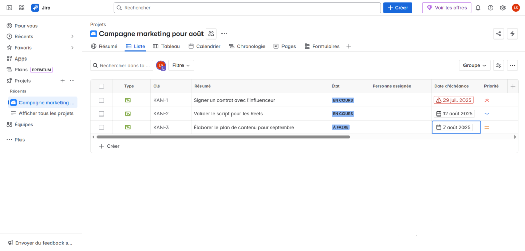 Logiciel de gestion de projet et des ressources: Jira