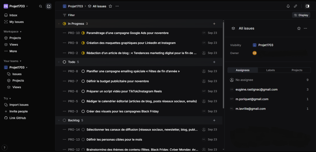 Alternative a Jira : Linear