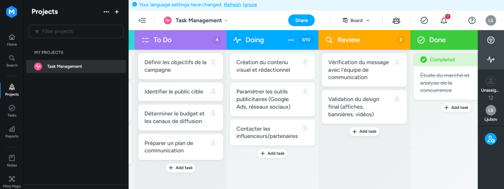 Alternative à Trello: MeisterTask