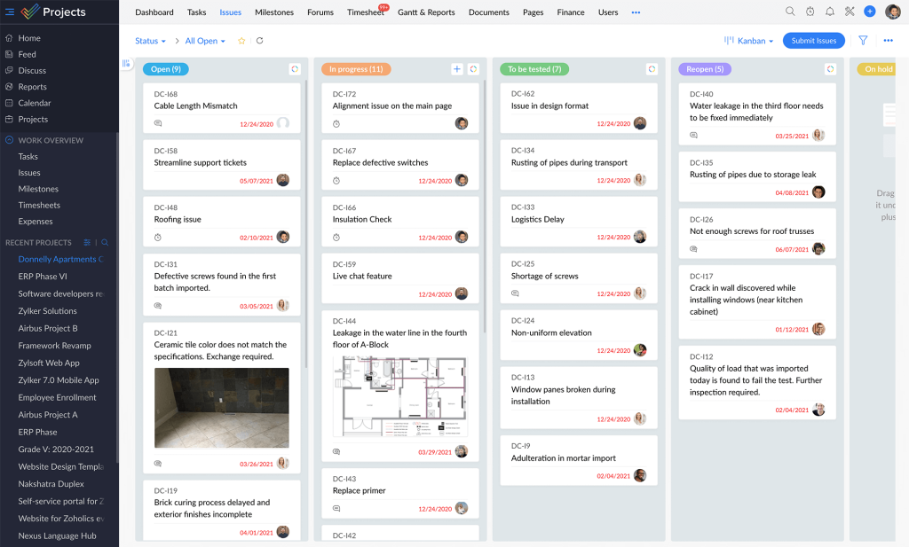 Alternative à Trello: Zoho Project 