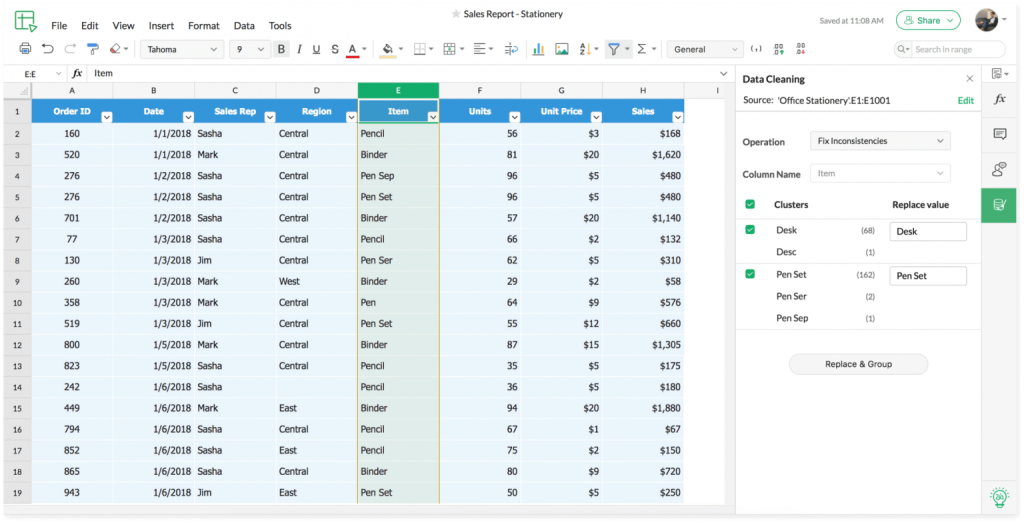 Alternative a Google Sheets: Zoho Sheet