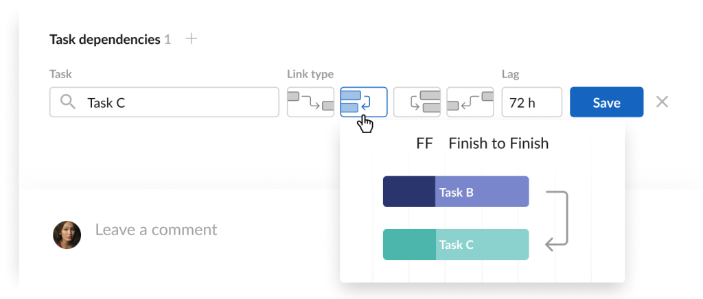 How to set a Finish-to-Finish task dependency in GanttPRO