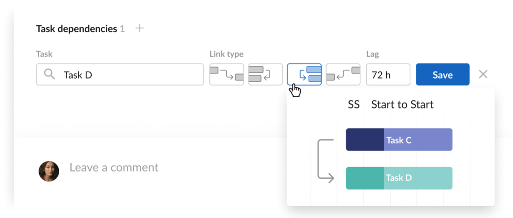 How to set a Start-to-Start task dependency in GanttPRO