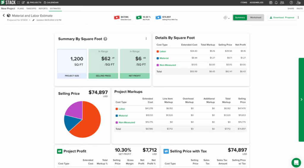 Construction project scheduling software: STACK