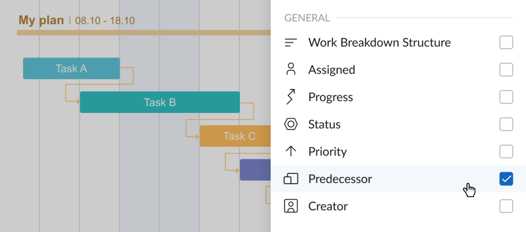 Enabling the Predecessor feature in GanttPRO