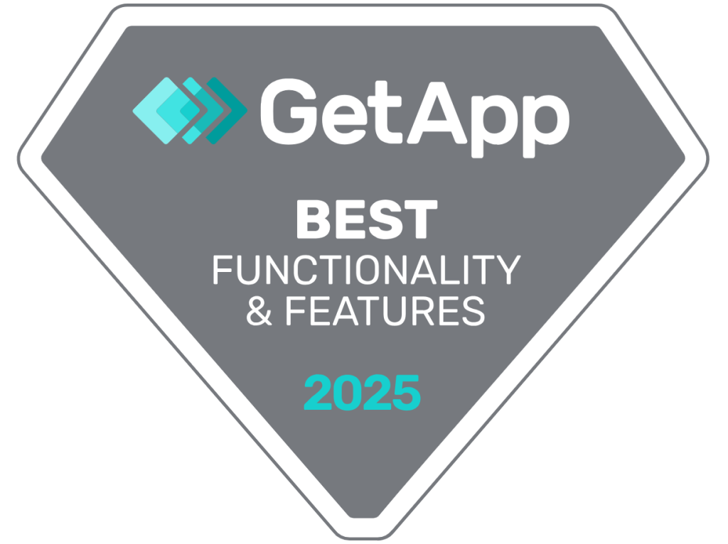 GanttPRO best functionality and features award by GetApp