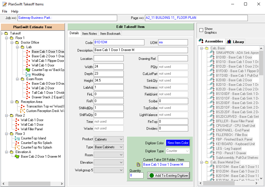 Alternative a Bluebeam: interface PlanSwift 