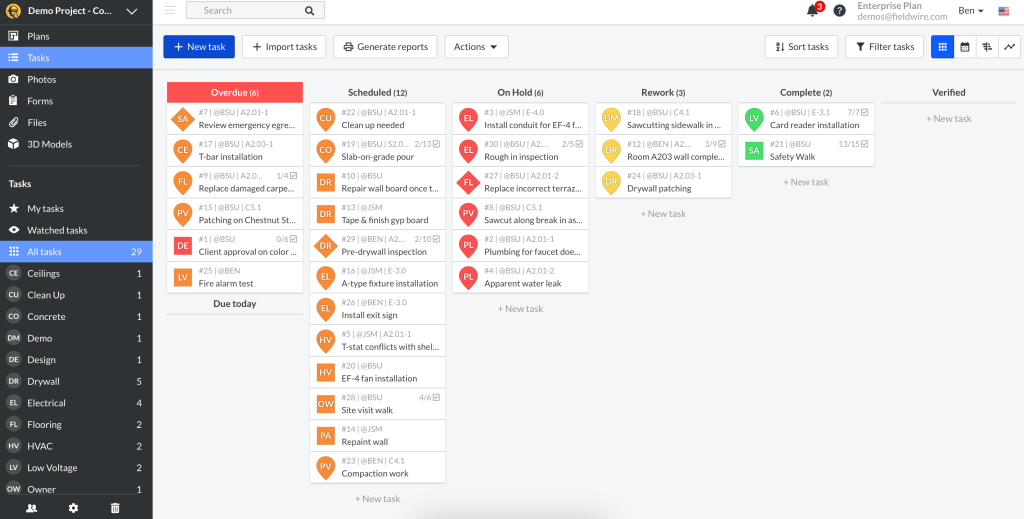 Alternative a Fieldwire interface de lapplication 