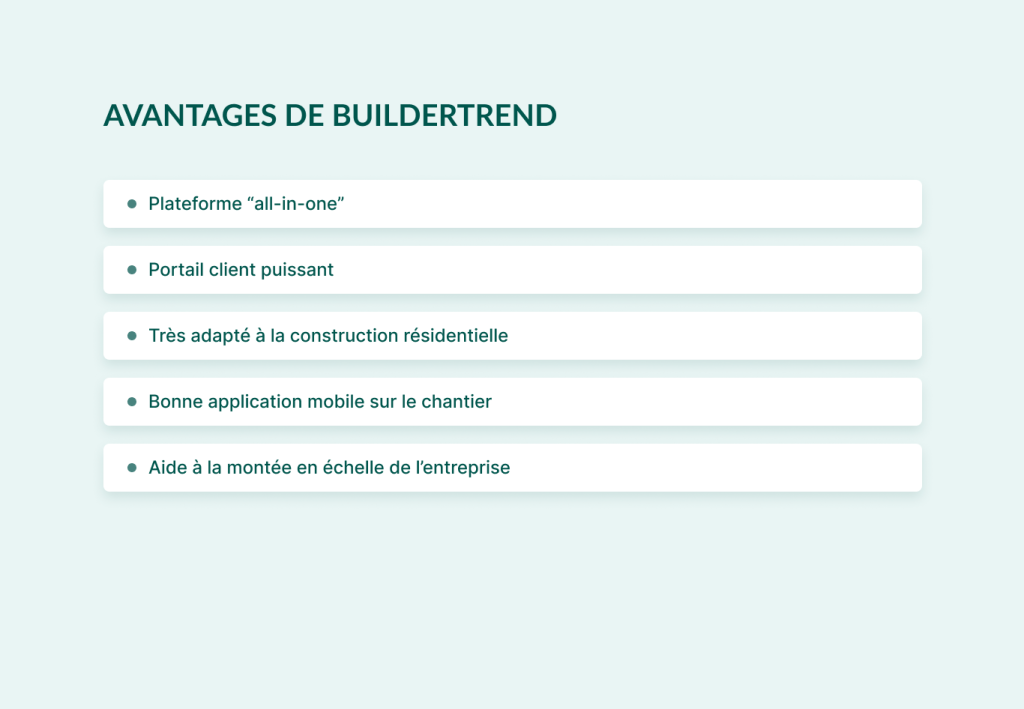 Alternatives a Buildertrend: Avantages  