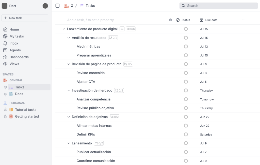 Herramientas IA para gestión de proyectos: Dart