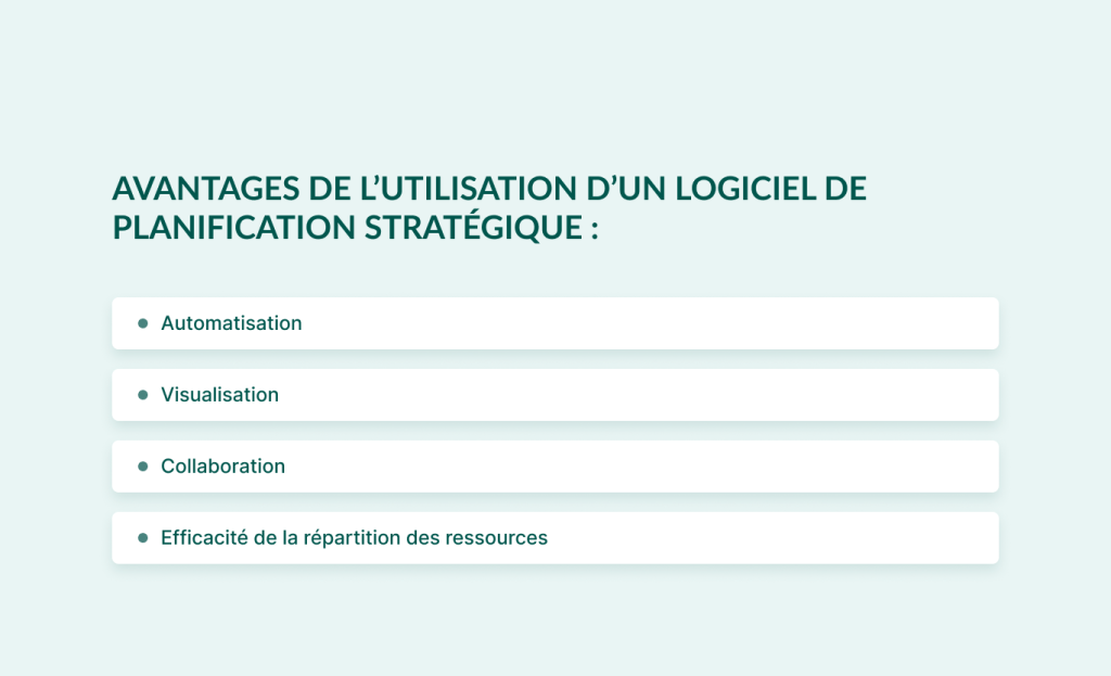 Logiciel de planification strategique: Avantages