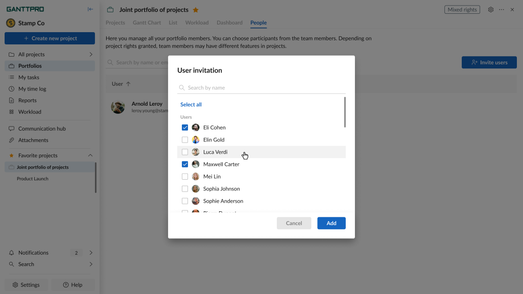 GanttPRO release: Dashboard export, portfolio invitations