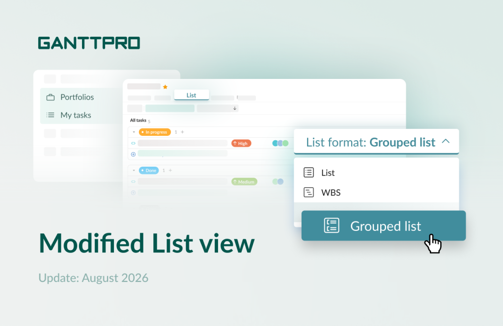 GanttPRO release: updated List view