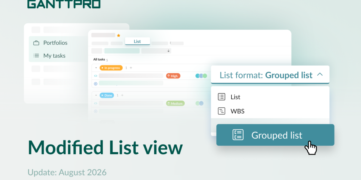 GanttPRO release: updated List view