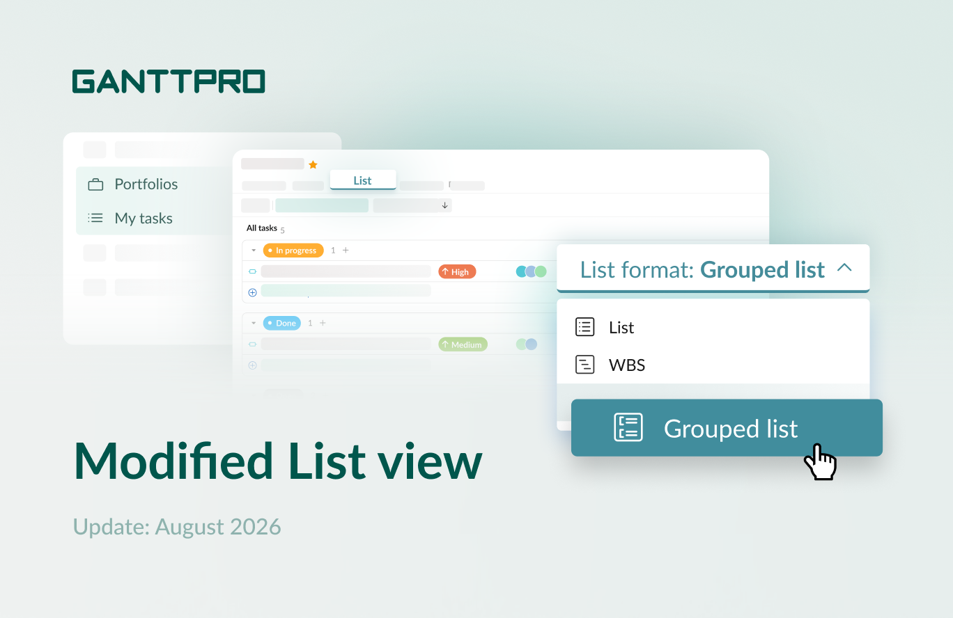 GanttPRO release: updated List view