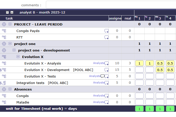 Logiciels de planning: Interface ProjeQtOr