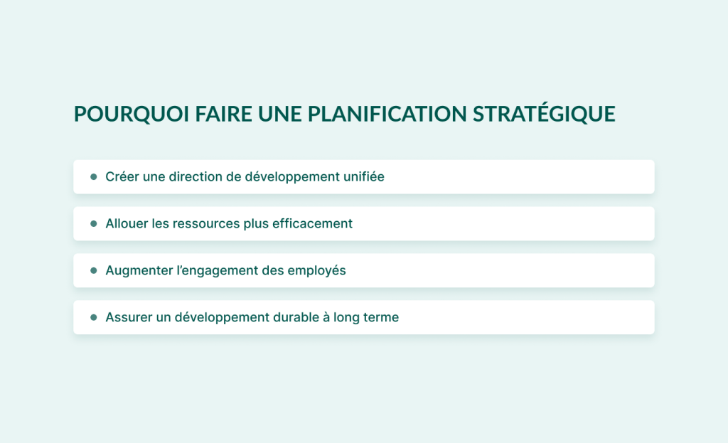 Raisons pour faire une planification strategique 